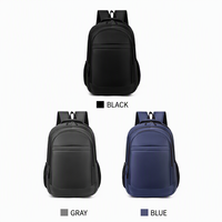 Sac à dos Oxford bleu marine avec compartiments multiples, poche avant et poches latérales en mesh, idéal pour les voyages et les ordinateurs portables