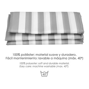 Tenda da doccia a righe bianche 180x200 cm. Impermeabile - Product Image 3