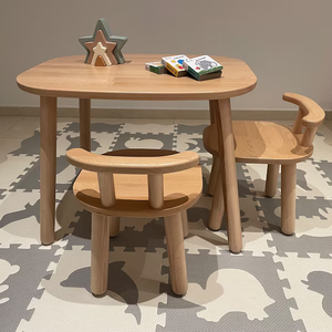 Nursery Montessori Kids <b>Children</b> Room Chambre Enfant Wood Animal Furniture Study <b>Desk</b> Toddler Table and <b>Chair</b> Set - Product Image 3