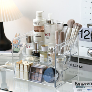 Transparent Acrylic Cosmetic Organizer 3 Tier Desktop <b>Storage</b> Box For Makeup Skincare Perfume <b>Dressing</b> <b>Table</b> Holder - Product Image 1