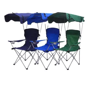 LULUSKY OEM Silla De Playa Portable Sunshade Cheap Folding Camping Chair With Canopy Beach Chair With Shade
