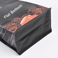 Sachet de café à fond plat avec valve de dégazage unidirectionnelle, personnalisé avec logo imprimé, pour 1 kg de grains de café