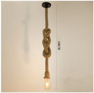 Ayarlanabilir yükseklik uzunluğu sarkıt aydınlatma çift kafa kenevir halat örgülü kordon tek tek E27/E26 kafa kenevir kordon lamba tutucu vida - Product Image 6
