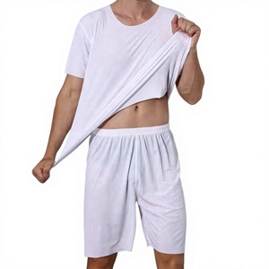 Shorts de sport décontractés pour hommes 100 % polyester en toile, avec lacets décoratifs, personnalisables, respirants, cordon de serrage, impression sérigraphique, maille à séchage rapide - Product Image 1