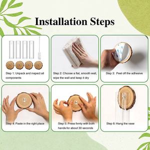 Tubos De Teste De Decoração Casa Personalizada Planta De Ar Terrário Estação De Propagação Parede Pendurada Planta De Propagação Com Gancho De Madeira - Product Image 3