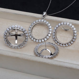 Support de boucles d'oreilles pendantes en argent S925, base de bague vide ronde de 18 mm pour perle, coquille de cheval, composants de fabrication de bijoux DIY - Product Image 4