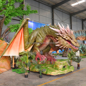 Sculpture géante de simulation dynamique mobile Dragon <span class=keywords><strong>vert</strong></span> d'Europe pour <span class=keywords><strong>parc</strong></span> à thème animatronique - Product Image 6