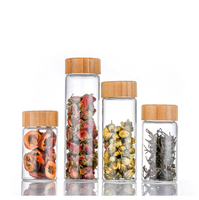 Bouteille et pot à épices en verre borosilicate, vente en gros, ml, avec couvercle en bambou