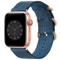 Connecteur sécurisé 3 fermoirs Style rétro Bracelet en cuir souple pour montre Compatible avec les bracelets de montre 40-49 mm Cuir de montre véritable