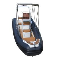 Canot aéroglisseur CE de 19 pieds Matériau en PVC coque en fibre de verre souple pour passagers Rameur gonflable pour la pêche