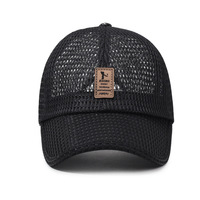 Gorra de running de malla transpirable con parche de cuero personalizado, de secado rápido, refrescante para verano, deportiva para exteriores, ligera, para protección solar, al por mayor