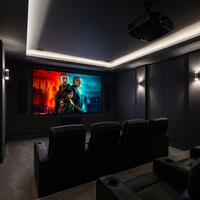 Écran de projection à cadre fixe 4K blanc mat ultra-fin avec cadre en aluminium, montage mural, écran de projecteur pour cinéma maison, 120 150 pouces