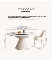 Modernes Komplette-Esszimmer-Tischset mit Metallbeinen für 8 Personen, Marmorplatte, Montiert für Heim- & Hotelgebrauch, Vielseitig für Apartments
