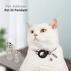 Solides Muster Anti-Lost Pet Positioning <span class=keywords><strong>Collar</strong></span> Leder Hund Cat Tracking <span class=keywords><strong>Collar</strong></span> Ribbon Dekorationen für einfache Identifizierung Rückgabe - Product Image 5