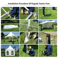 Carpa Pagoda de Lujo con Estructura de Aluminio, Impermeable, de PVC, con Ventanas y Cortinas para Bodas, Banquetes, Fiestas y Ceremonias al Aire Libre