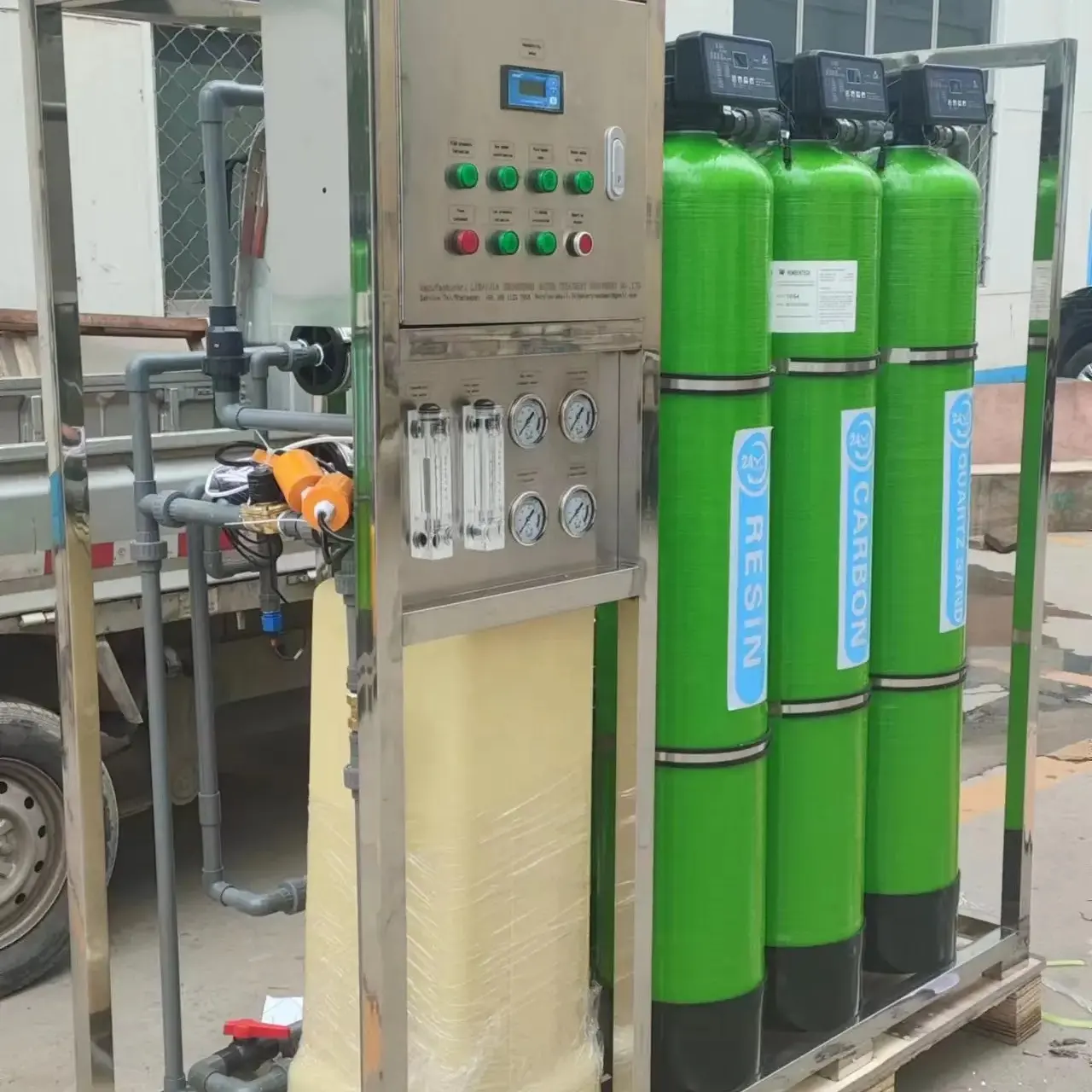 500ltr por hora Máquina de 500 litros 500LPH Tratamiento automático de agua planta suavizante de agua dura agua de pozo es para filtrar agua s