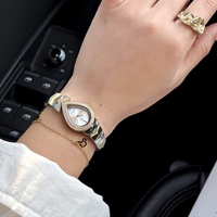 Montre Scottie 9809 en acier inoxydable, forme goutte d'eau, luxe, mouvement MIYOTA, résistante à l'eau 3 ATM, bracelet avec fermoir papillon, élégante et décontractée