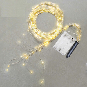 Guirlandes lumineuses LED féériques <span class=keywords><strong>vert</strong></span> foncé cuivré, fonctionnant sur piles, pour intérieur et extérieur, chambre, dortoir, patio, jardin, fête de Noël - Product Image 5