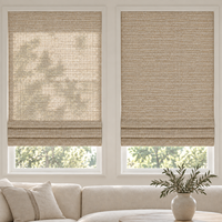 Tissu pour stores romains à texture naturelle tissée pour un traitement des fenêtres filtrant la lumière