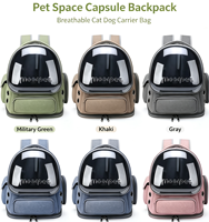 Sac à dos pour animaux de compagnie en matériau PC, respirant et portable, type capsule spatiale, grande capacité, sac de transport pour voyages en plein air pour chats et chiens jusqu'à 7 kg