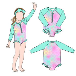 <span class=keywords><strong>Traje</strong></span> <span class=keywords><strong>de</strong></span> <span class=keywords><strong>Baño</strong></span> Little Glow Kid con Estampado <span class=keywords><strong>de</strong></span> Sirena para <span class=keywords><strong>Niñas</strong></span>, con Cierre Frontal y Volantes, <span class=keywords><strong>en</strong></span> Oferta <span class=keywords><strong>de</strong></span> Verano para Bebés y <span class=keywords><strong>Niñas</strong></span> Pequeñas - Product Image 1