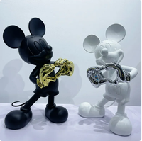 Figurine Mickey Mouse 30cm Jouet pour enfants Modèle en résine Mignon Mickey Amour Assis Poupée mobile Ameublement Halloween Cadeau