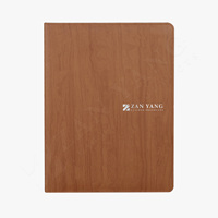 Carpeta de Cuero Suave con Cremallera y Diseño de Madera Natural para Documentos de Viaje, Tamaño A4