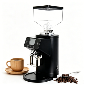 Moulin à café commercial à écran tactile intelligent, meules plates en acier inoxydable de 100 mm, grande capacité de 1,5 L, moulin à expresso pour café - Product Image 2