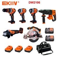 EKIIV Industrial - Kit Combinado Inalámbrico de 11 Piezas y 21 V, Kit Combinado de Herramientas Eléctricas Inalámbricas de Alta Calidad con CE