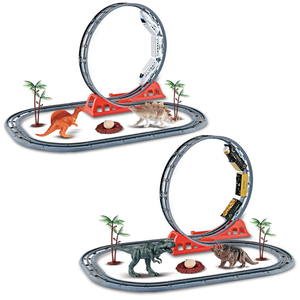 Set de Pista de Carreras de Dinosaurios de 78 cm con Dinosaurio, Juguete de Construcción, Tren Eléctrico, Parque de Dinosaurios para Niños - Product Image 1