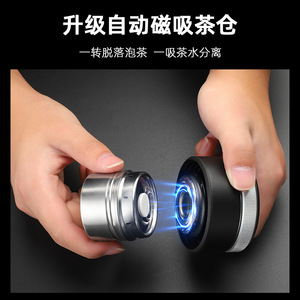 Magnetic Tea Cup Double Walled Glass With Filter Temperature Display Business Gift Set Single Cup - Product Image 4