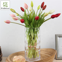 Bouquets de tulipes artificielles de haute qualité, 43 cm, fleurs au toucher réel, centre de table, décoration de mariage, 7 têtes