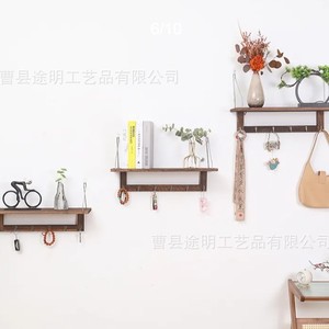 Wooden <b>Wall</b>-<b>Mounted</b> <b>Shelf</b> Rectangle Multipurpose Durable Storage For Home Bedroom Study Bathroom - Product Image 4