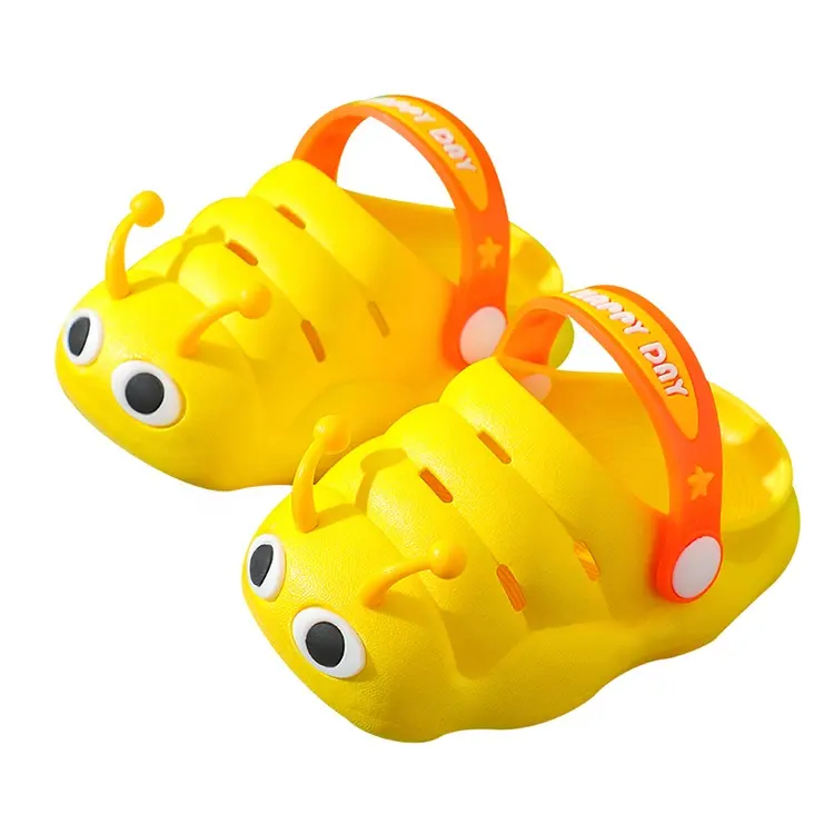 Animal cute caterpillars shape slippers light anti slip wear-resistant children's hole clog shoes