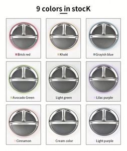 Assiette pour bébé en acier inoxydable 304 écologique, base en silicone à ventouse, non toxique, passe au lave-vaisselle, qualité alimentaire, pour l'alimentation des tout-petits - Product Image 5