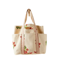 Sac fourre-tout en toile à imprimé fruits, multi-poches, grande capacité, sac de plage, logo personnalisé, motif personnalisé