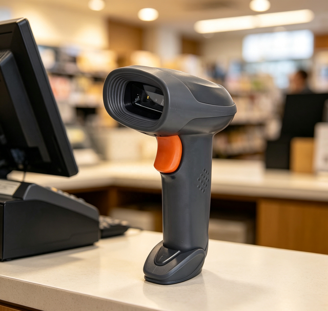 High Speed USB 1D Laser Barcode Reader 300 Scans/Second Plug and Play Handheld Barcode Scanner in Stock 1-Year Warranty