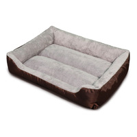 Meilleures ventes - Livraison directe - Lit pour chien et chat - Caverne en velours - Chaud et confortable - Forme rectangulaire - Matelas antidérapant - Imprimé patte