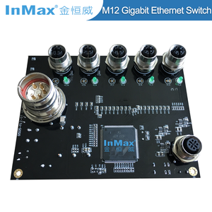 InMax produttore M12 interruttore e M12 cavo di rete 8 Pin Full <span class=keywords><strong>Gigabit</strong></span> 5 porti ferroviario interruttore Ethernet - Product Image 2