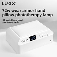 LUGX Lampe de photothérapie UV+LED transfrontalière 72W haute puissance à séchage rapide pour ongles, sans noircissement des mains, pour salon et vente en gros