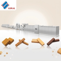 Mesin Pembuat Waffle Gas Kapasitas Besar Otomatis Penuh Lini Produksi Waffle Industri Mesin Pembuat Waffle CORAL Long
