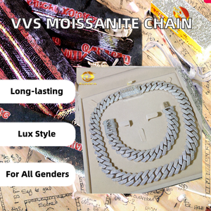 Cadena Cubana de Plata de Ley 925 de Lujo, 15 mm de Ancho, Chapada en Oro, Certificada por VVS GRA, Peso Personalizado, Estilo Clásico - Product Image 2