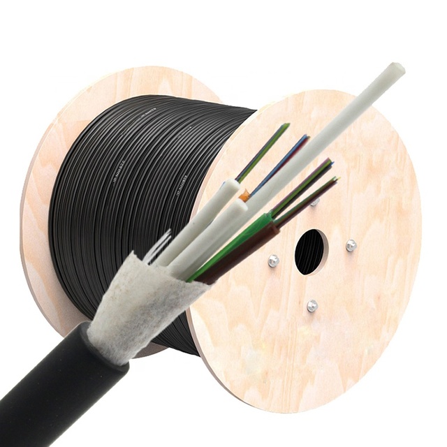 Outdoor Aerial 6 8 12 24 48 96 Core Stranded Loose Tube Non-Metallic Strength Member FRP Single Mode G652D Optical Fiber Cable
