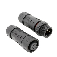 Conector de campo fêmea macho aohua m12, conector à prova d'água com 5 pinos de montagem