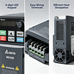 Variador de Frecuencia Original MS300 VFD Monofásico de 0.2kW, 0.4kW, 0.75kW, 1.5kW, 2.2kW, 230V, Inversor de Motor de CA para Control de Velocidad - Product Image 5