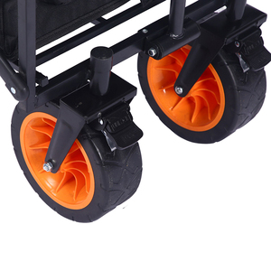 Chariot de camping pliable et portable, chariot utilitaire robuste à quatre roues, chariot de plage, de pique-nique et de courses pliable, en toile et acier - Product Image 2