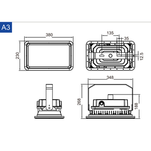 Projecteur LED antidéflagrant rectangulaire 200W, 250W, 300W, 400W, IP66, pour zones ATEX Zone 1, destiné aux usines chimiques - Product Image 4