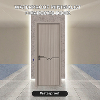 Porte de salle de bain intérieure plate en matériau composite fini, résistante à l'eau, minimaliste, HEHAI, garantie 1 an, hôpital, hôtel, chambre à coucher