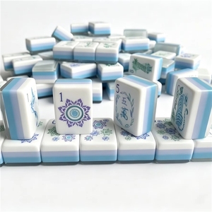Set di Tessere Mahjong in Acrilico Blu Ghiaccio di Alta Qualità, Quattro Strati, Effetto 3D di Lusso, Resistente allo Sbiadimento, Incisione Laser, <span class=keywords><strong>Gioco</strong></span> Ludo da Interno Pieghevole - Product Image 4