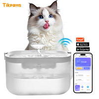 Fontaine à eau pour chat OEM 2,5 L, fontaine à eau intelligente pour animaux de compagnie avec WiFi, ultra silencieuse, commande par application Tuya, distributeur d'eau pour chats
